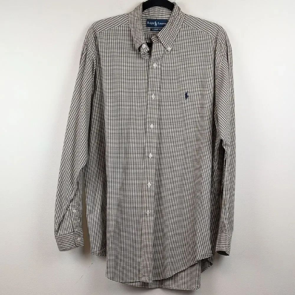 Ralph Lauren Men's Classic Fit Button Down Check Shirt Size M Classic Preppy